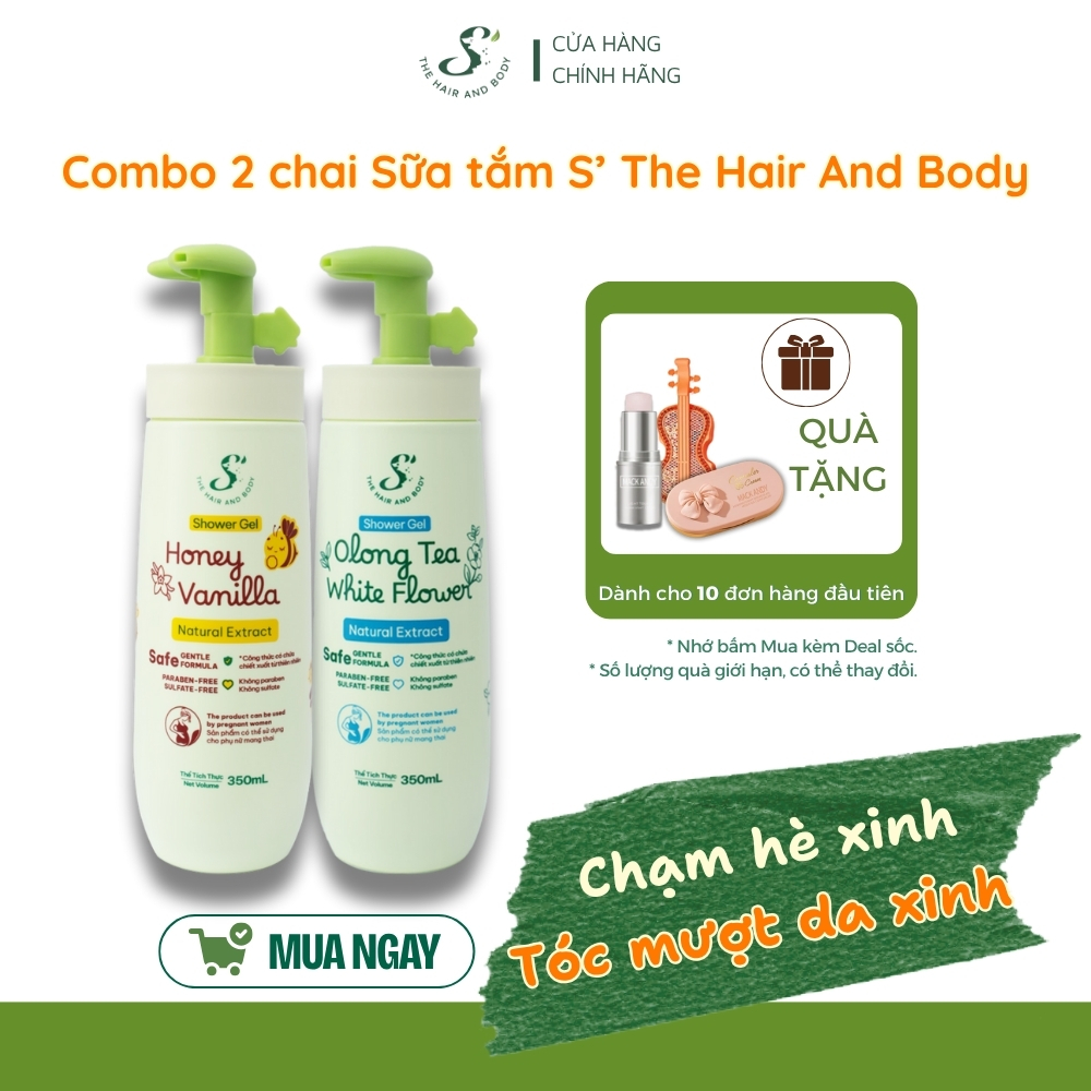 [CHẠM HÈ XINH - TÓC MƯỢT DA XINH] COMBO 2 SỮA TẮM MẬT ONG HƯƠNG VANILLA VÀ TRÀ OLONG HOA TRẮNG
