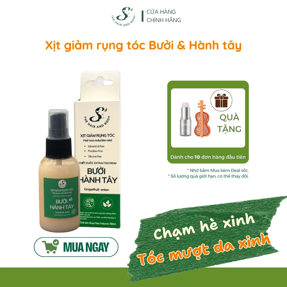 [CHẠM HÈ XINH - TÓC MƯỢT DA XINH] XỊT GIẢM RỤNG TÓC BƯỞI HÀNH TÂY 